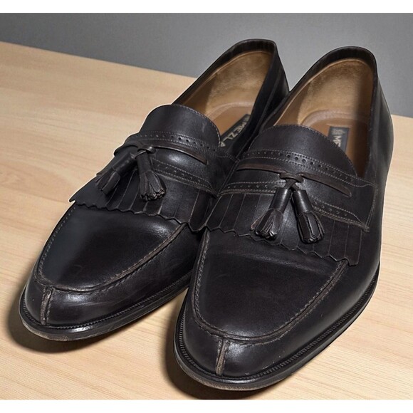 Mezlan Domino Tassle Loafer Shoes Men\'s Size 13 M Black Slip On Leather Spain main image 5